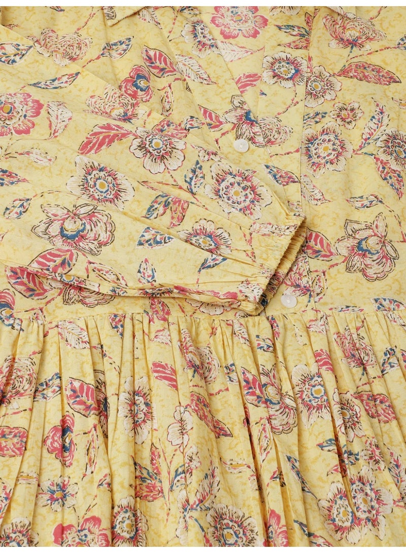 Sunshine Floral  Tired Dress- Pure Cotton - Image 3