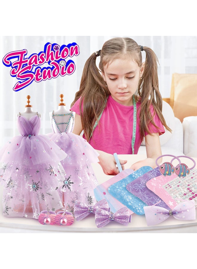 Children's Educational Creative Clothing Design Handmade DIY Making Girls' Clothes Exquisite Jewelry Matching Toys-Color:DIY Clothing Design 423-4  - Image 2