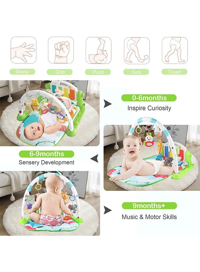 Beauenty Play Mats for Baby Gyms, Kick and Play Piano Gym Mats, Detachable Tummy Time Mat with Music and Lights, Musical Electronic Learning Toys, Activity Center for Babies and Toddlers - Image 3