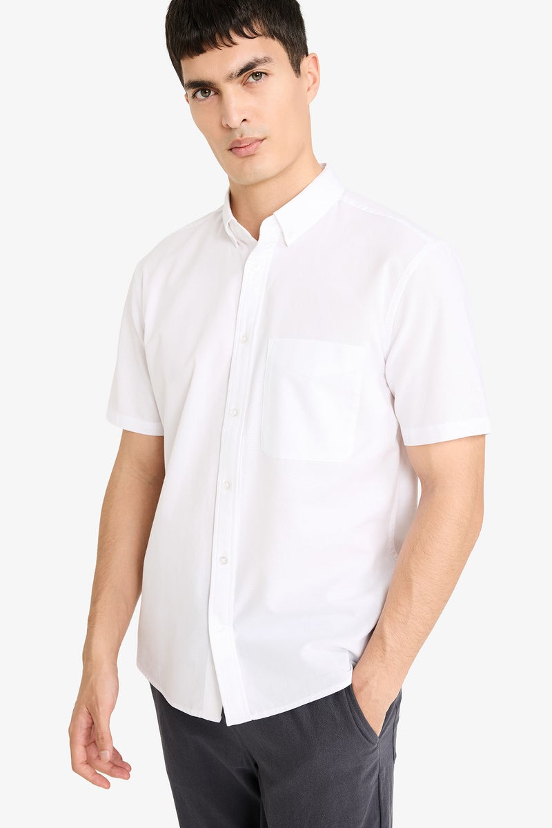 DeFacto White Man Basic Long Sleeves Cotton Shirt Casual - Image 1