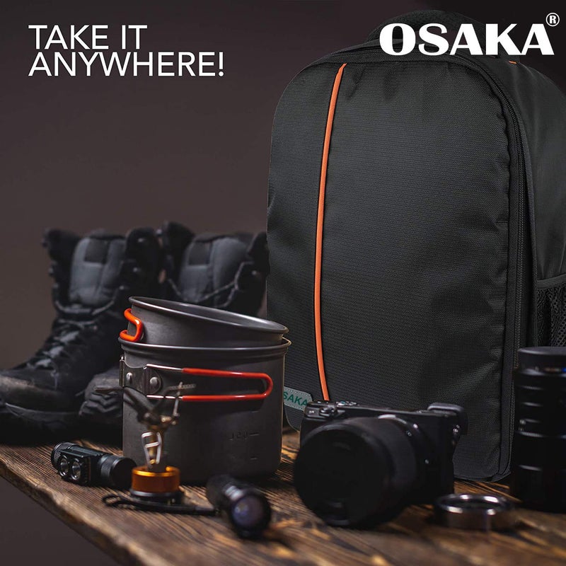 OSAKA Pro Series-11 Waterproof DSLR Backpack Camera Bag, Lens Accessories Carry Case for Nikon, Canon, Olympus, Pentax & Others-Made in India - Image 4