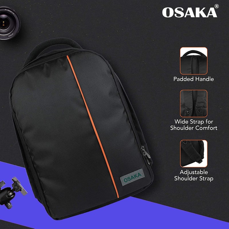 OSAKA Pro Series-11 Waterproof DSLR Backpack Camera Bag, Lens Accessories Carry Case for Nikon, Canon, Olympus, Pentax & Others-Made in India - Image 3