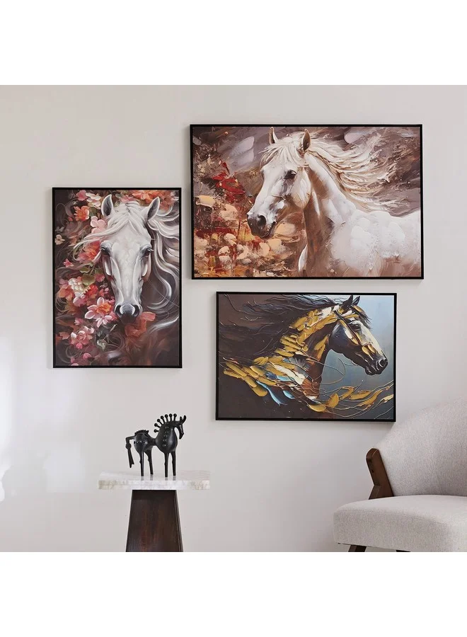 Home Box Ersel Running Horse Canvas with Hand Painting 50 x 70 x 2.5 cm