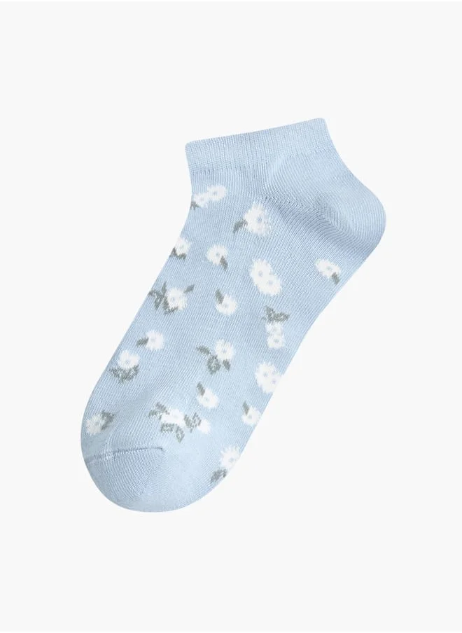 Celeste Women's Assorted Non Terry Ankle Length Socks - Set of 5