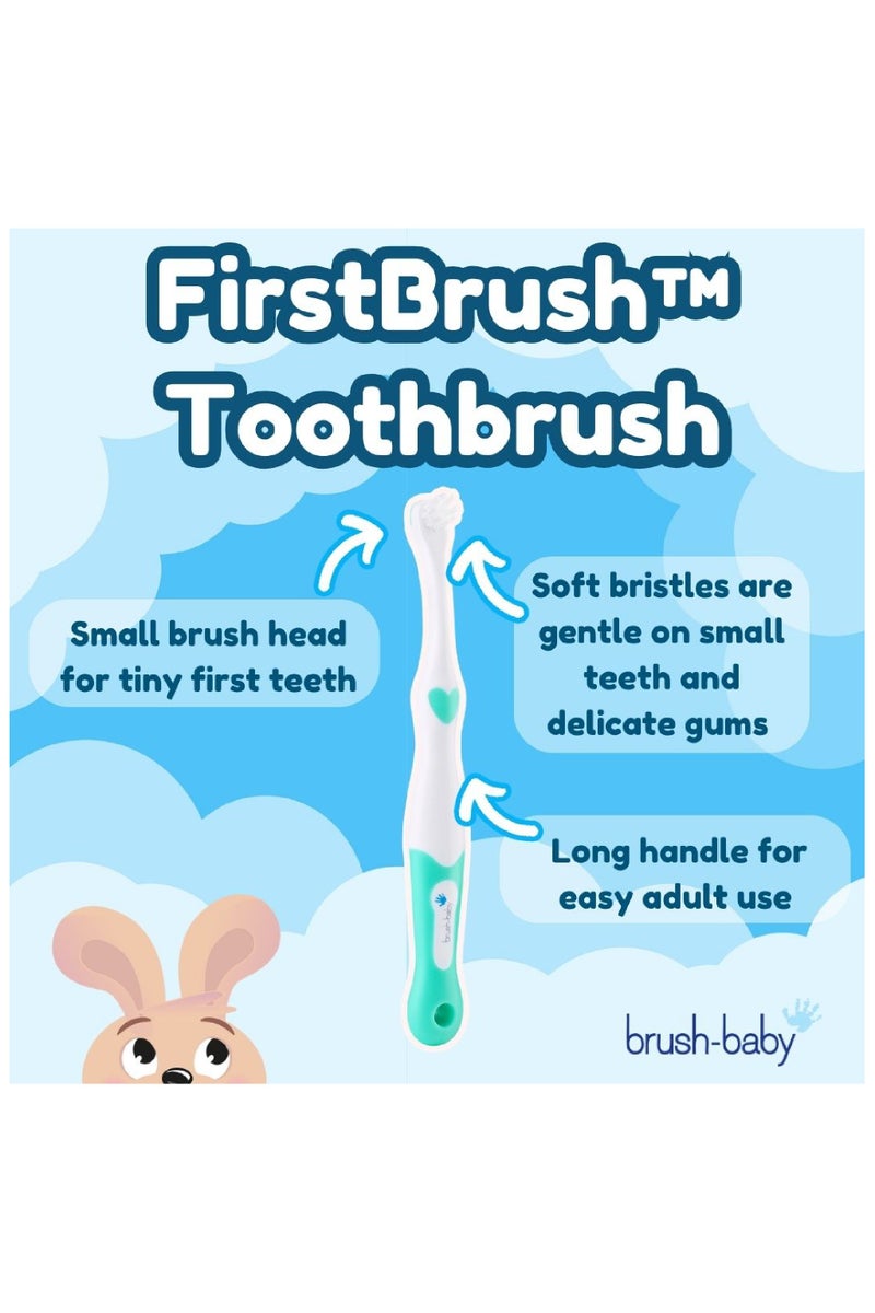 Brush-Baby First Toothbrush & Teether Set | Soft Bristles | Flower Safety Guard | 0–18 Months - Image 3