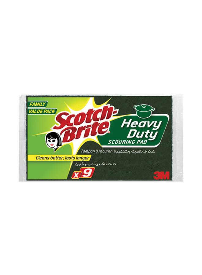 Scotch Brite 9-Piece Heavy Duty Classic Scouring Pad Set Green UU010939419