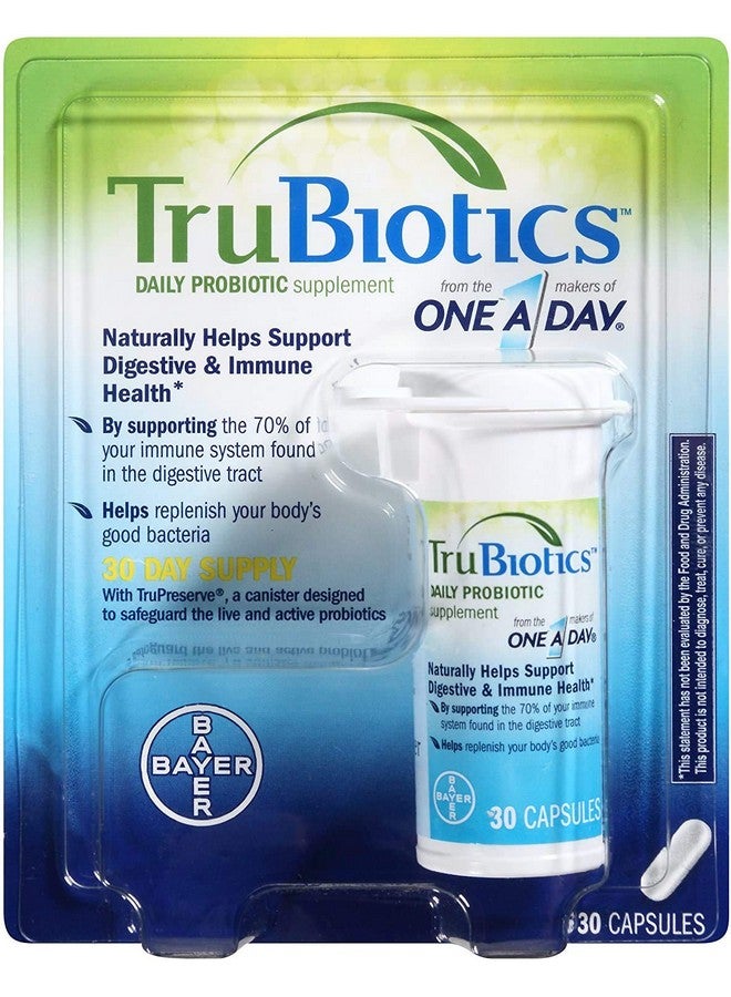 TruBiotics Daily Probiotic 90 Capsules Gluten Free Soy Free Digestive + Immune Health Support Supplement For Men And Women - Image 1
