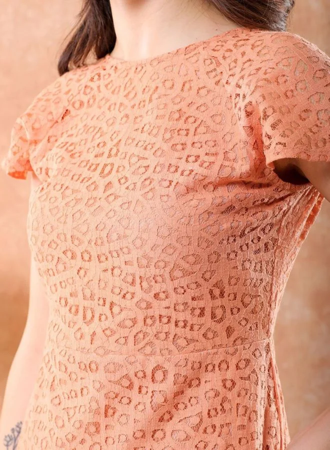 Freehand  Women Regular Fit Lace Round Neck Sleeveless Sheath Dress for Women | Best Price UAE