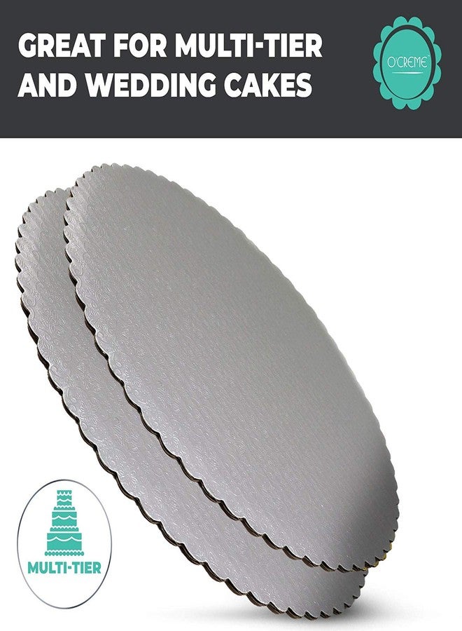 O'Creme Silver-Top Scalloped Round Cake and Pastry Board 3/32 Inch Thick, 8 Inch Diameter - Pack of 10 - Image 5