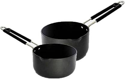 Stephy Hard Anodised Sauce Pan (17 cm, 18.5 cm) 1.5 LTR., 2 LTR. with Aluminium Lid Pack of 2 - Image 4