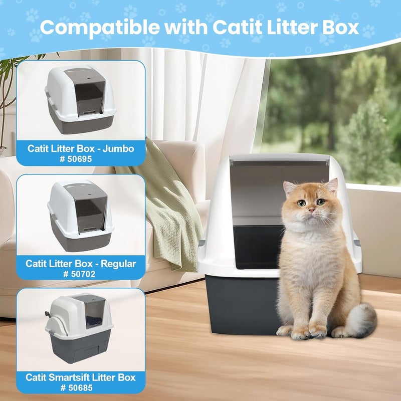 10 قطع بديلة للفلتر لصناديق القطط Catit (الحجم الكبير/العادي/صندوق Catit Smartsift)، وسادات تنقية الهواء مزدوجة العمل لامتصاص وتجديد روائح صندوق القطط - Image 2