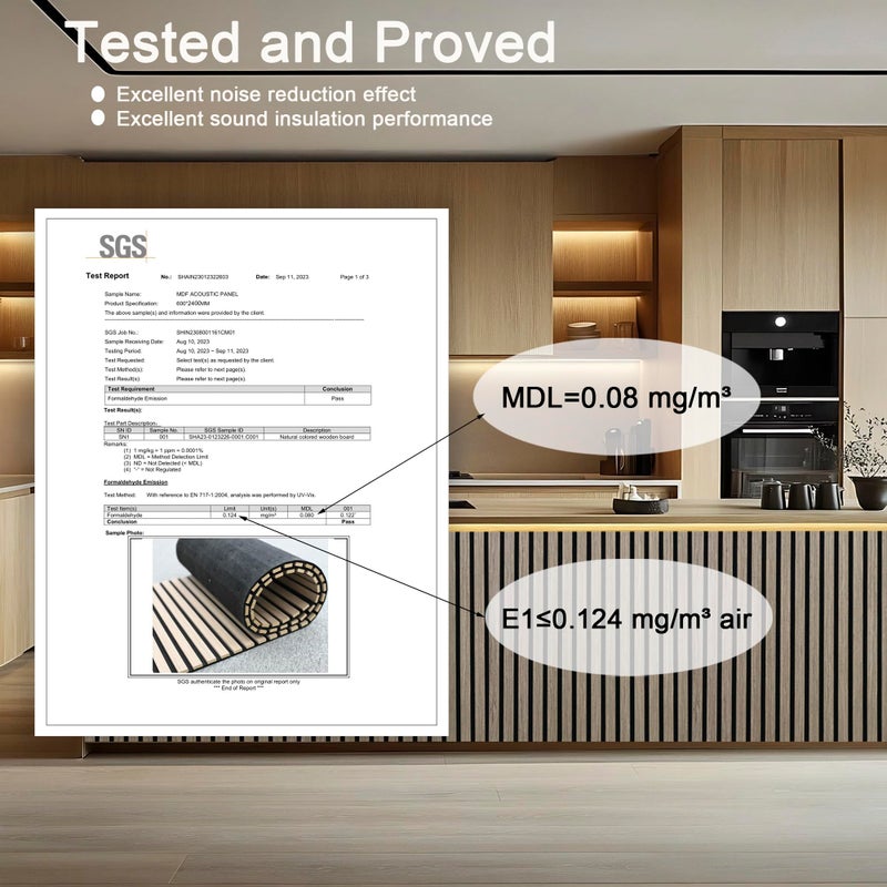 TRAIN2 ART 94.5 x 23.6 in Acoustic Wood Wall Panels,3D Flexible Soundproof Wall Panels,Wood Slat Wall Panel for Interior Wall Decor (White Oak) - Image 4
