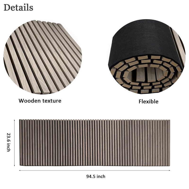 TRAIN2 ART 94.5 x 23.6 in Acoustic Wood Wall Panels,3D Flexible Soundproof Wall Panels,Wood Slat Wall Panel for Interior Wall Decor (White Oak) - Image 5