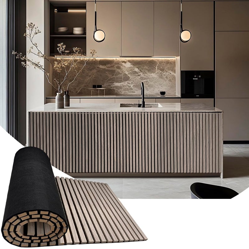 TRAIN2 ART 94.5 x 23.6 in Acoustic Wood Wall Panels,3D Flexible Soundproof Wall Panels,Wood Slat Wall Panel for Interior Wall Decor (White Oak) - Image 1