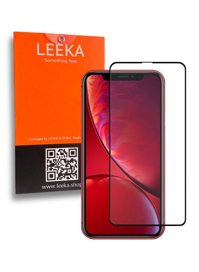 LEEKA - iPhone XR Screen Protector with HD view Bubble Free, Anti-Drop and Anti-scratch full screen anti finger print protection with free Easy Installation kit and wipes tempered glass - Image 1
