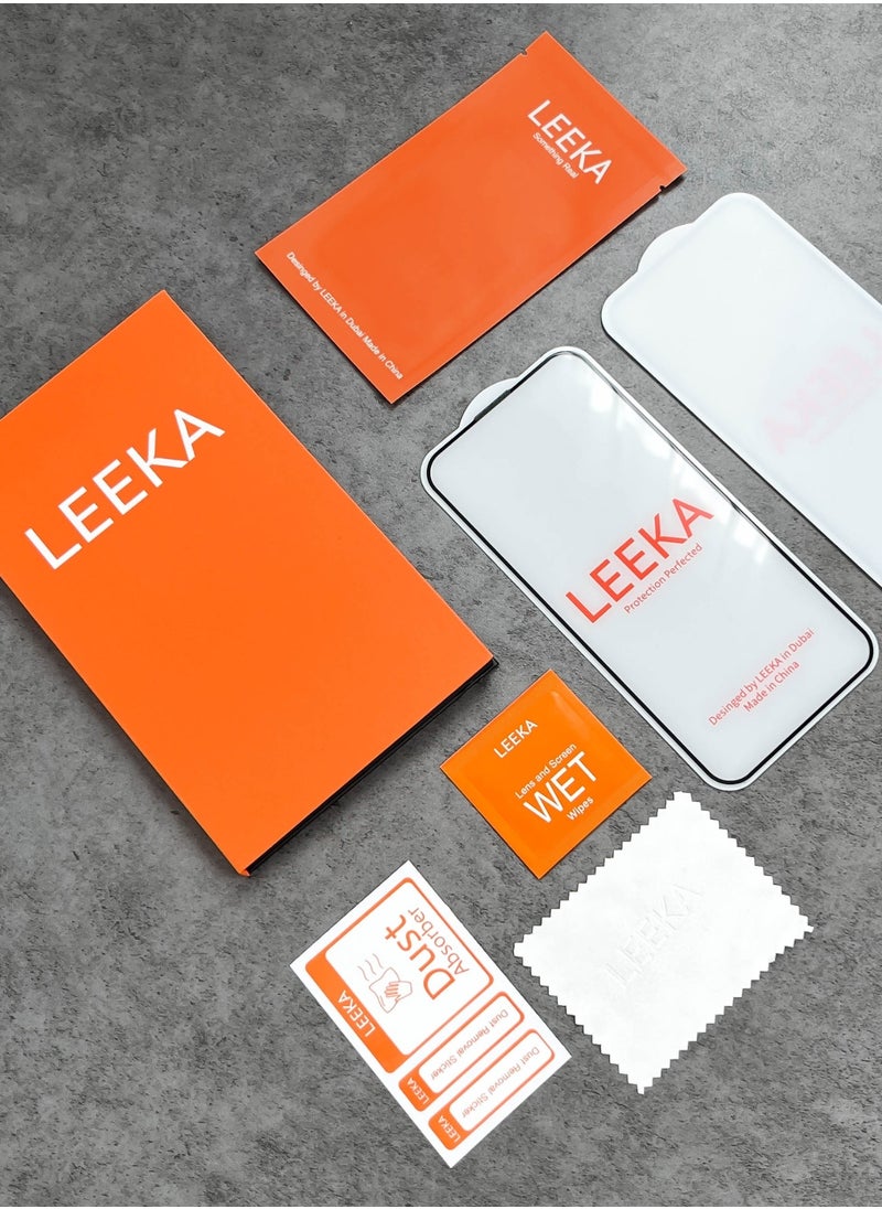 LEEKA - iPhone XR Screen Protector with HD view Bubble Free, Anti-Drop and Anti-scratch full screen anti finger print protection with free Easy Installation kit and wipes tempered glass - Image 1