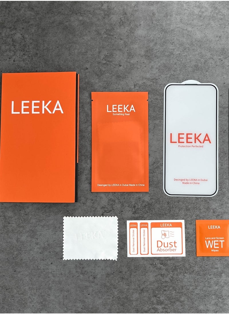 LEEKA - iPhone XR Screen Protector with HD view Bubble Free, Anti-Drop and Anti-scratch full screen anti finger print protection with free Easy Installation kit and wipes tempered glass - Image 1