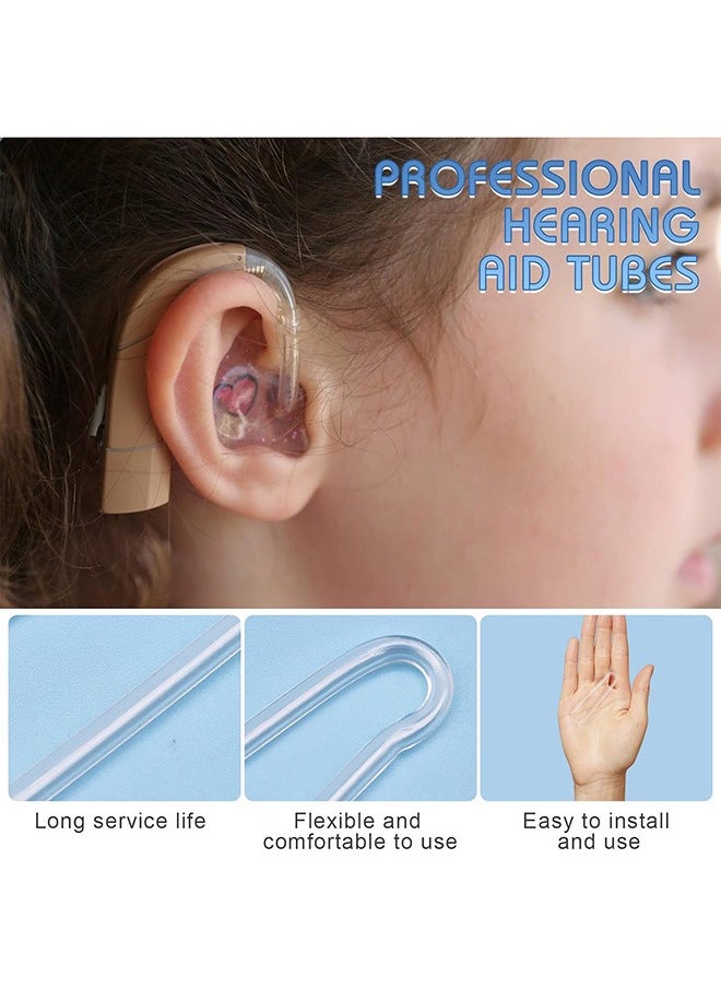 Tingoton - 10 PCS Hearing Aid Tubes, Soft Flexible PVC BTE Earmold Hearing Aid Tube, R Type Lightweight Hearing Aid Tubing Replacement Transmitting Clear Sound per Most Hearing Aids (3.1x2.0mm) - Image 1