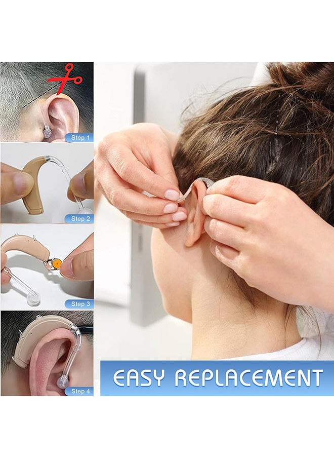 Tingoton - 10 PCS Hearing Aid Tubes, Soft Flexible PVC BTE Earmold Hearing Aid Tube, R Type Lightweight Hearing Aid Tubing Replacement Transmitting Clear Sound per Most Hearing Aids (3.1x2.0mm) - Image 1