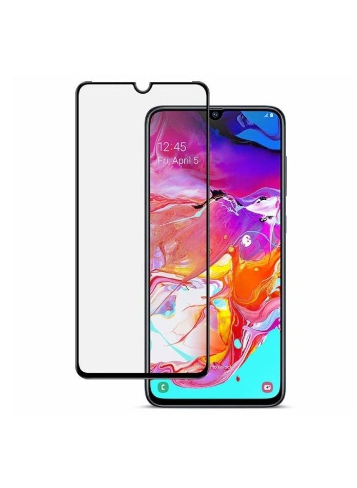 HuHa واقي شاشة زجاجي مقوى 9D لهاتف Samsung Galaxy A70، أسود/شفاف 