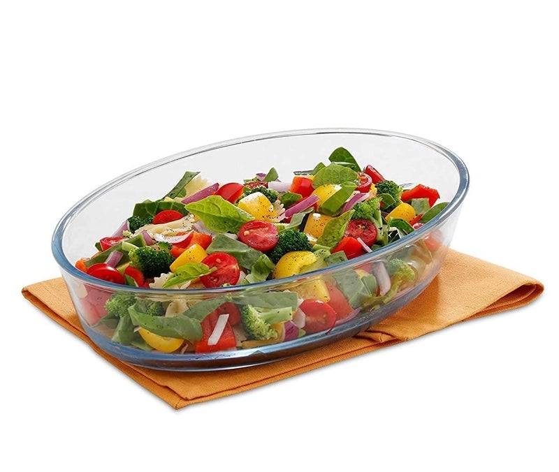 Red-Rubby Glass Baking Dish Serving Tray, Transparent, Microwave Oven Dishwasher Freezer Safe, Oval (Set of 3 - Small, Medium & Big) - Image 2