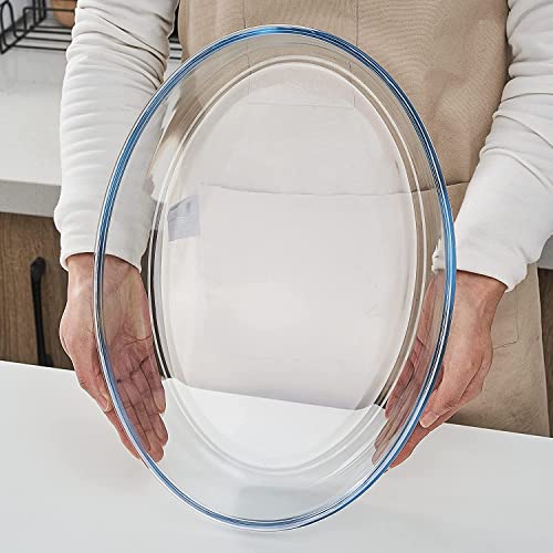 Red-Rubby Glass Baking Dish Serving Tray, Transparent, Microwave Oven Dishwasher Freezer Safe, Oval (Set of 3 - Small, Medium & Big) - Image 5