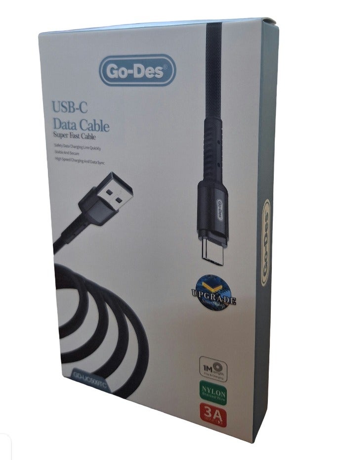 GO-DES USB to Type-C Charging Cable 1m Fast Charging - Image 3