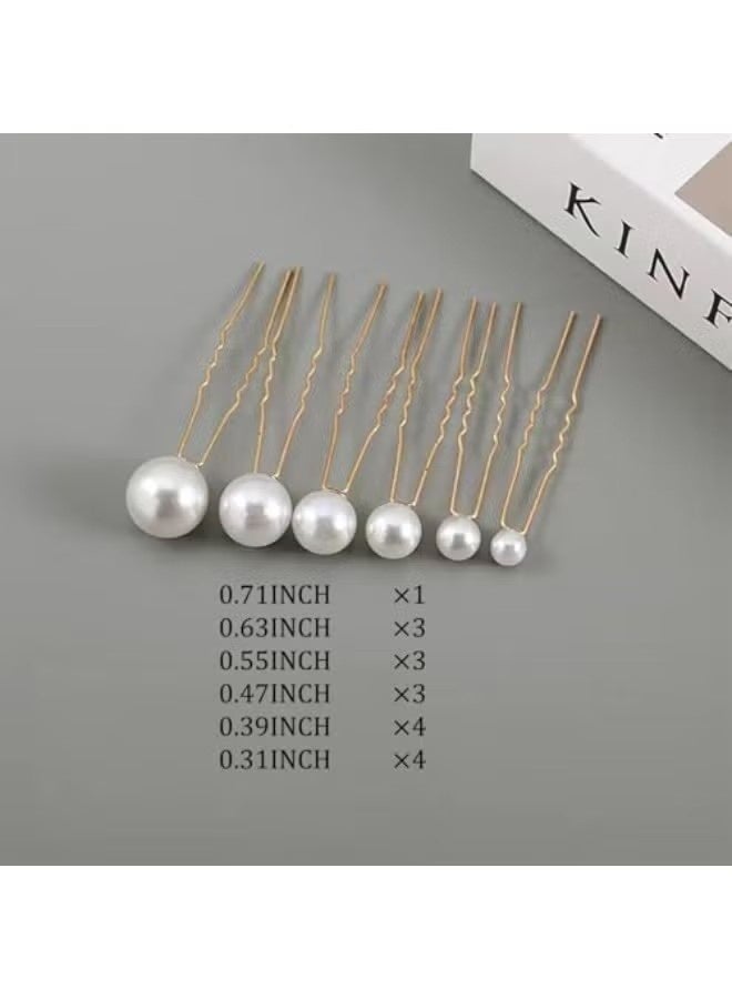 Pearl Hair Pins, 18 PCS Bridal Hair Wedding Hair Accessories, Pearl Bobby Pins for Hair, U Shaped Hair Pins for Brides Bridesmaid Girls Women (Gold) - Image 3