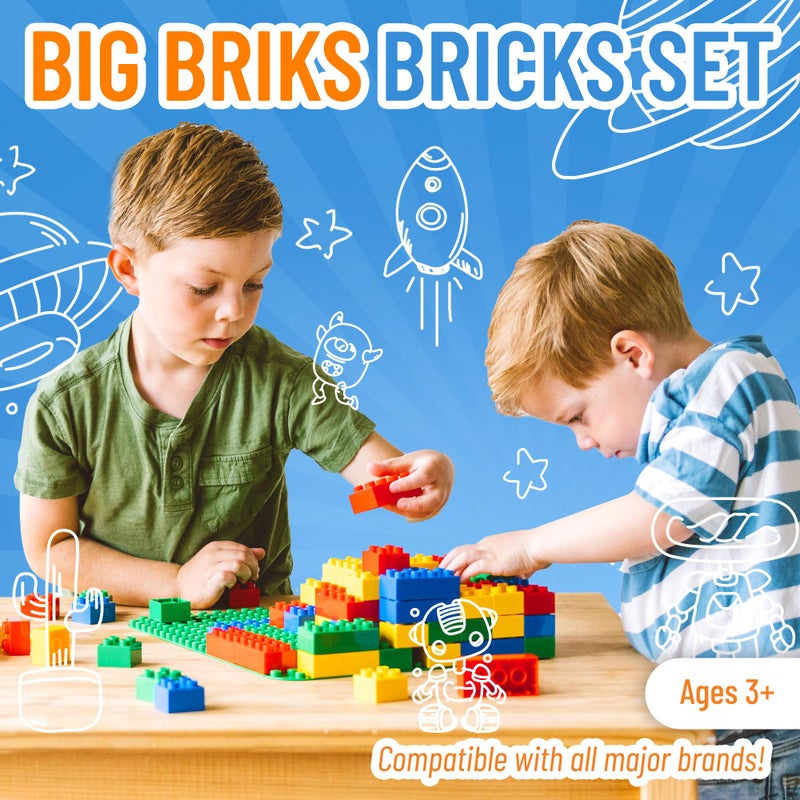 Strictly Briks Toy Building Set  Toddler Toy for Creative Play  Educational Building Blocks for Fine Motor Skills  Interlocking Design Compatible with Lego  204 Pieces Basic Colors - Image 3