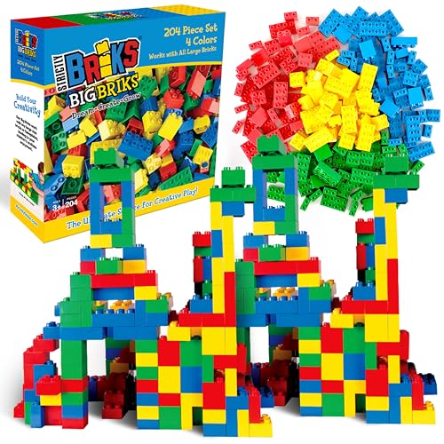 Strictly Briks Toy Building Set  Toddler Toy for Creative Play  Educational Building Blocks for Fine Motor Skills  Interlocking Design Compatible with Lego  204 Pieces Basic Colors - Image 1