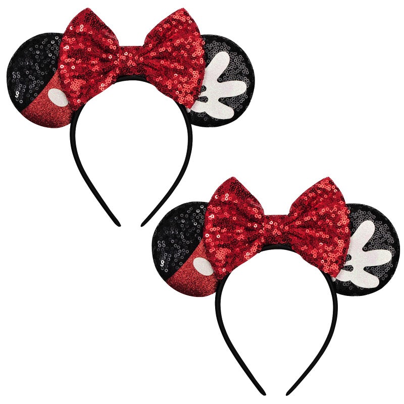 FANYITY Mouse Costume Ears2 Pcs Mouse Ears Headbands for Girls Women PartySize Free RED Bow 2 - Image 2