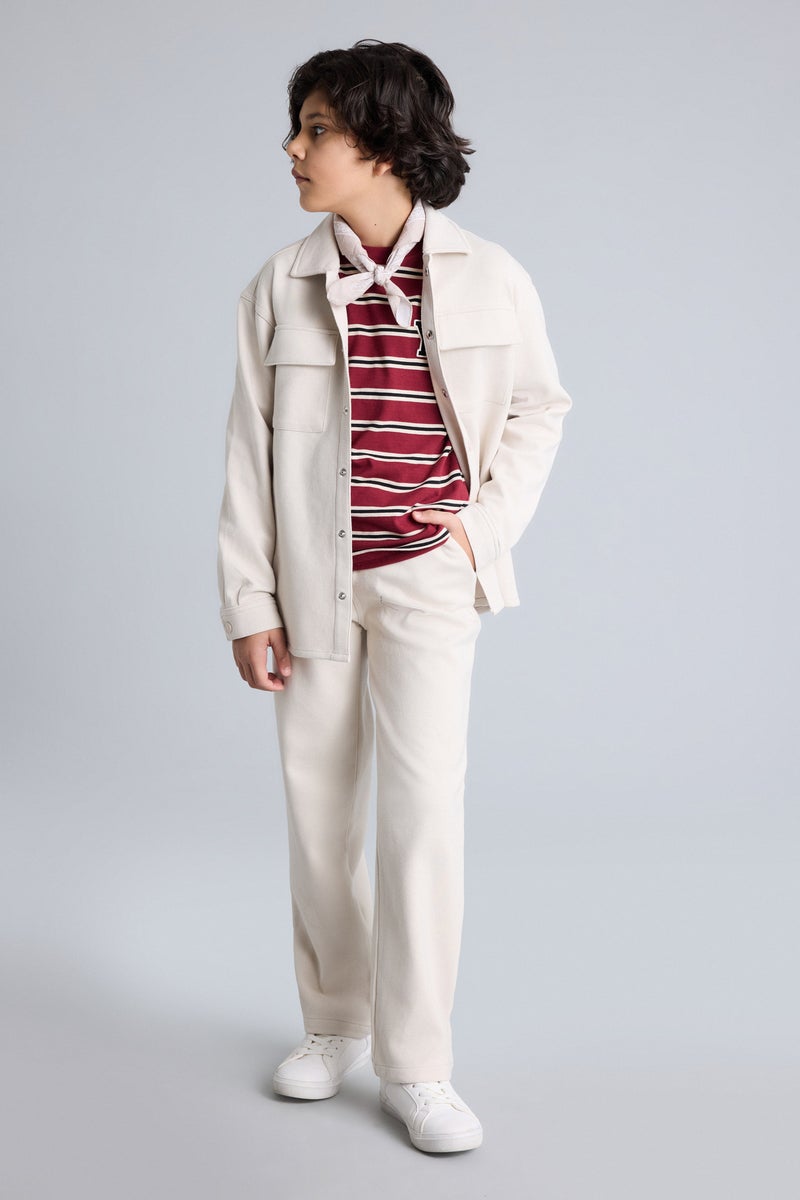 DeFacto Beige Boy Boys Straight Leg Trousers Casual - Image 2