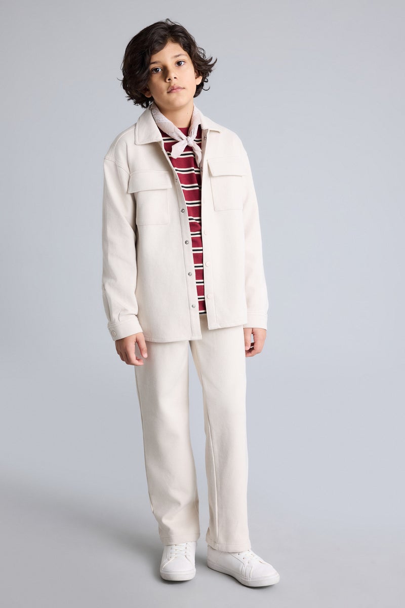 DeFacto Beige Boy Boys Straight Leg Trousers Casual - Image 3