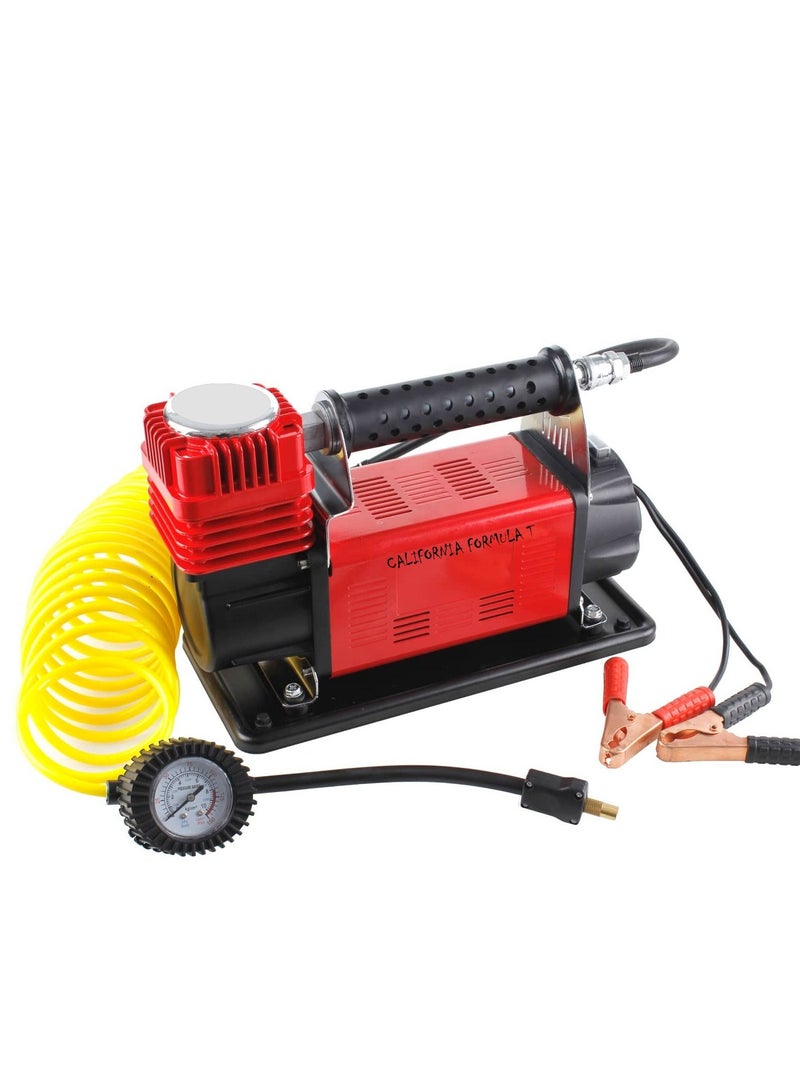 California formula-T California Extreme Double Cylinder Heavy Duty Car Air Compressor 150L/M Include Car Jack 1.5 Ton Booster Cable 500Amp 2.5 Mtr Deflator Cleaning Towels 3pcs 40x40cm & Gloves, Carry Bag Combo Pack - Image 2
