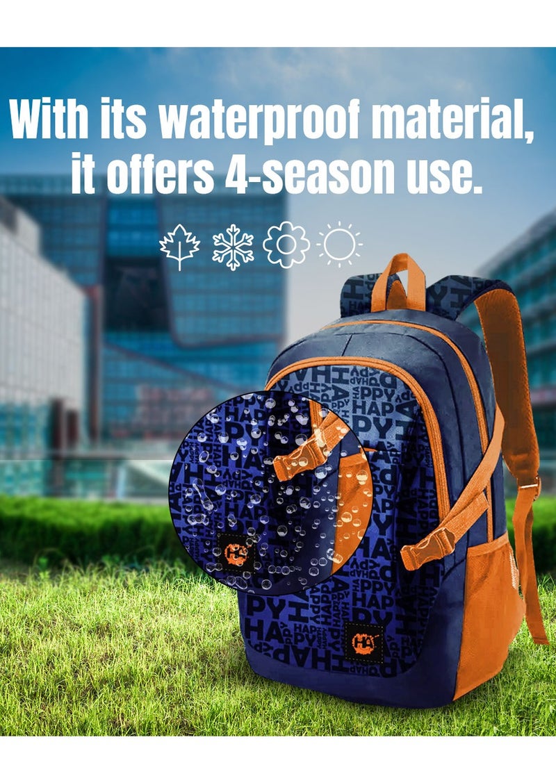 Biggdesign Moods Up Anti Theft and Waterproof Laptop Backpack, Navy Blue