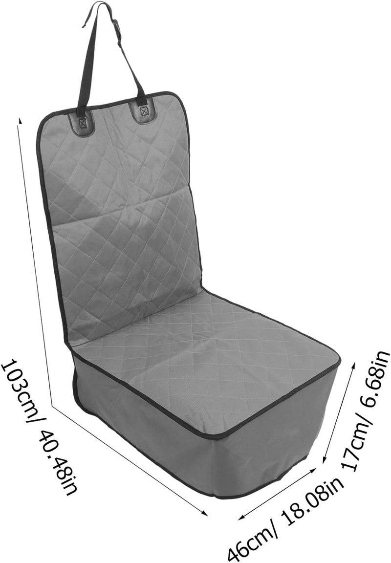GANAZONO Pet Car Seat Cover Waterproof Oxford Cloth Dog Seat Protector Pad Front Vehicle Cushion Gray for Travel - Image 2