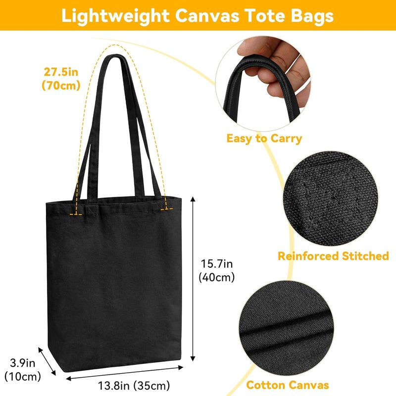 Coddsmz Reusable Grocery Bags Set of 5 Foldable Shopping Travel Storage Bags Blank Canvas Tote Bags for DIY Painting Crafting - Image 2