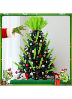 Civaner 12 Pcs Green Christmas Tree Topper 14'' Green Furry Stems Lime Green Curly Picks Stems Christmas Ornaments Picks For Xmas Tree Topper Home Vase Fillers Decorations  - Image 3