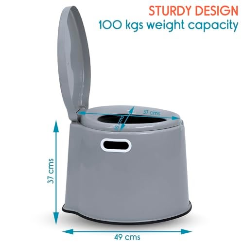 Dhadh GREY Portable Indian Toilet Convertor | Western Commode Chair for Patients | Gray - Image 5