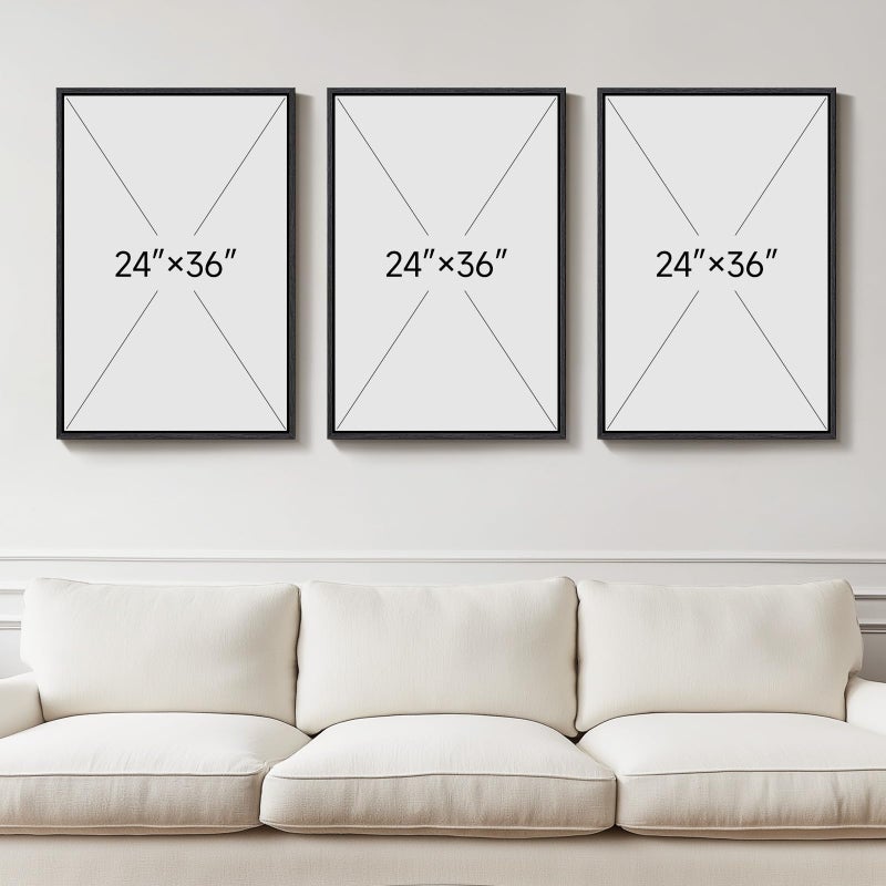 Cuspin Large Framed Modern Abstract Wall Art for Living Room, Minimalist Bright Style Prints Wall Paintings Artwork for Walls, Silver Gray Contemporary Luxury Pictures for Hallway, Office Wall Decor 24x36 In - Image 3