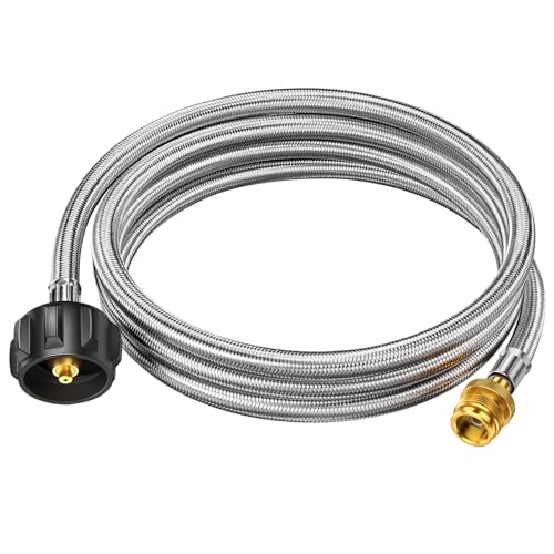 Alloxity 8ft Propane Hose Connects 1LB Portable Grill/Heater to 20lb Propane Tank, for Buddy Heater, Q Series Travel Grill/17&22” Griddle/Camping Stove - Image 1
