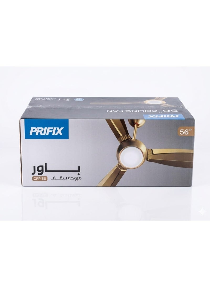 Prifix POWER Ceiling Fan CFP 56 - 2 in 1 Fan With Lighting - Three levels of lighting - Image 5