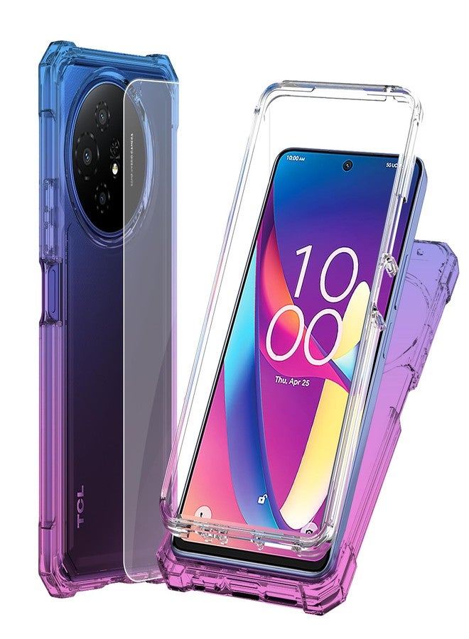 Ailiber جراب هاتف Ailiber لهاتف TCL 50 XL 5G، جراب هاتف TCL 50XL Nxtpaper مع واقي شاشة، زوايا مقاومة للصدمات، غطاء هاتف من السيليكون مزدوج الطبقات - أزرق وردي - Image 1