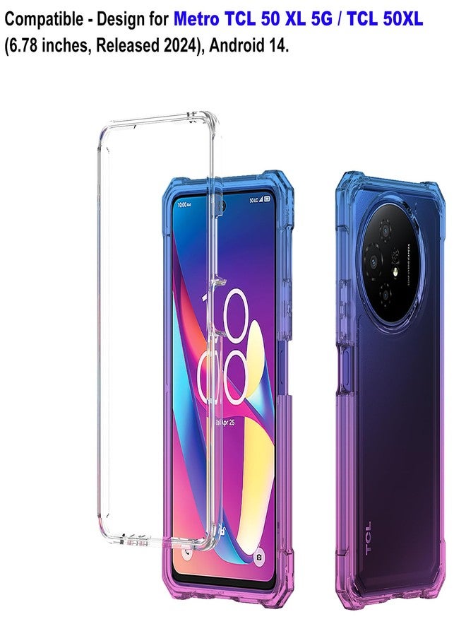 Ailiber جراب هاتف Ailiber لهاتف TCL 50 XL 5G، جراب هاتف TCL 50XL Nxtpaper مع واقي شاشة، زوايا مقاومة للصدمات، غطاء هاتف من السيليكون مزدوج الطبقات - أزرق وردي - Image 2