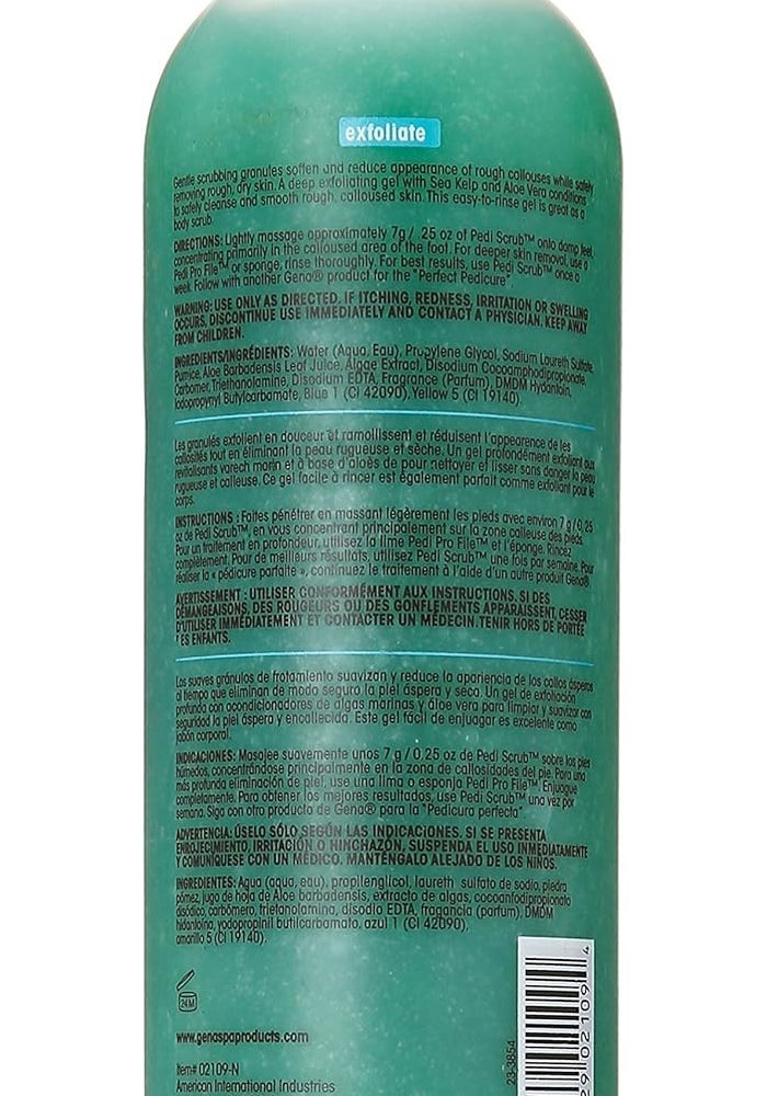 Gena Pedi Scrub Gel with Sea Kelp & Aloe Vera - 16 oz Exfoliating Gel - Image 2