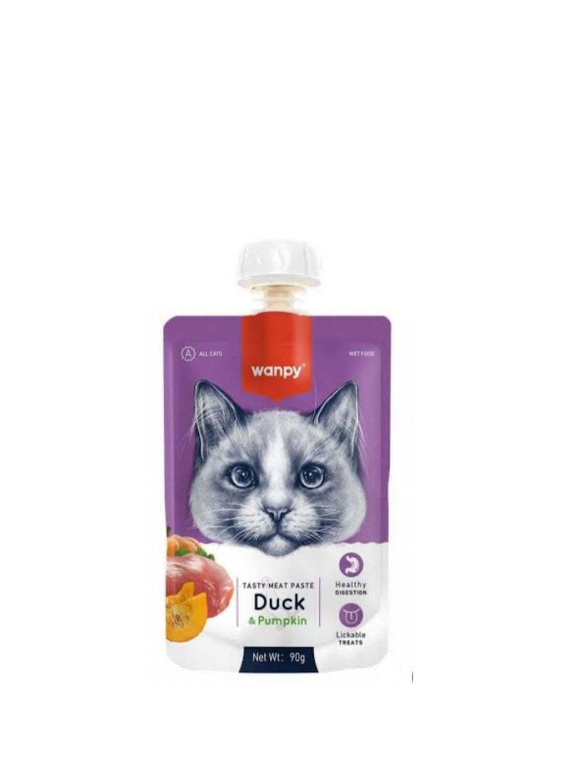 وانبي معجون لحم البط اللذيذ مع اليقطين للقطط 90 جرام