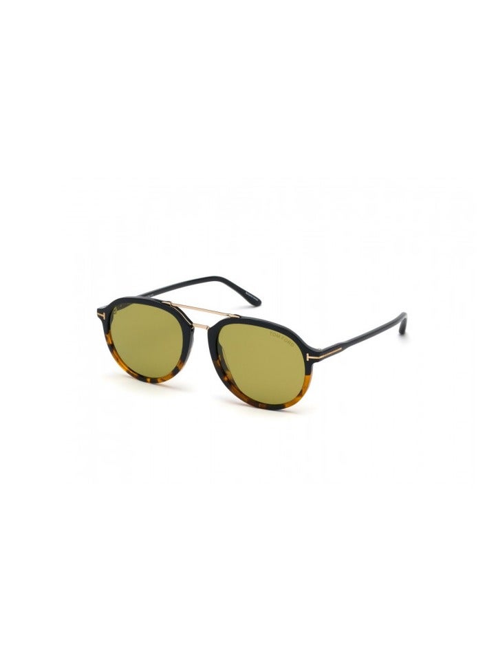 Tom Ford Men Black Aviator Sunglasses with Green lenses FT0674 05N 55mm - Image 1