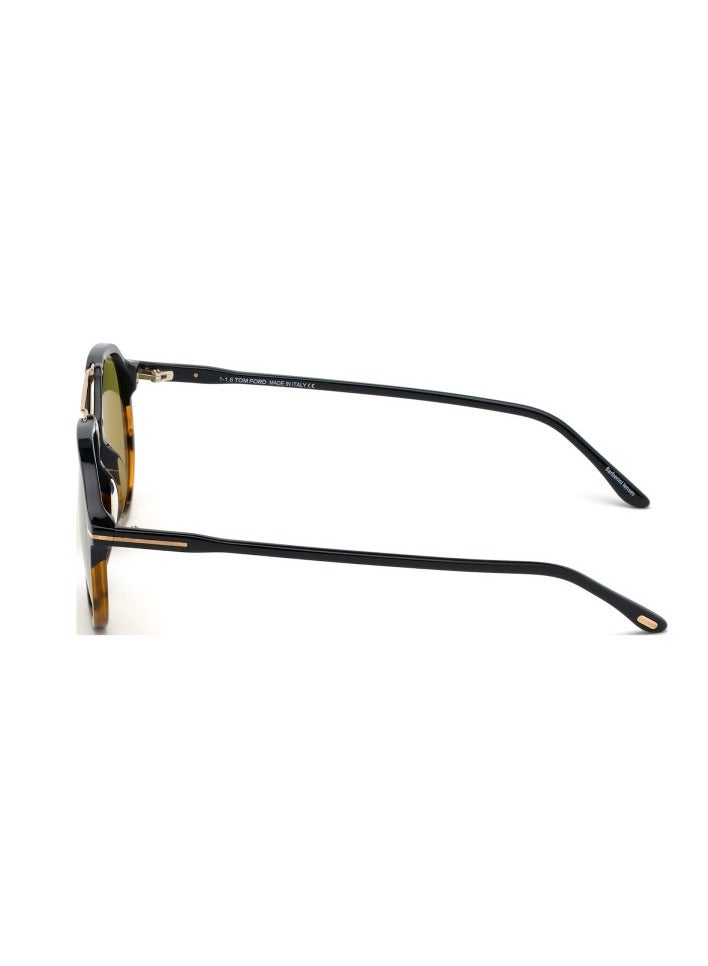 Tom Ford Men Black Aviator Sunglasses with Green lenses FT0674 05N 55mm - Image 2