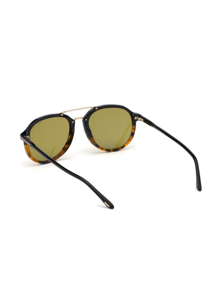 Tom Ford Men Black Aviator Sunglasses with Green lenses FT0674 05N 55mm - Image 3