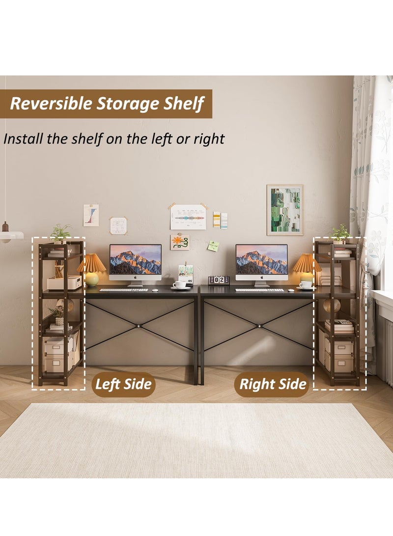 ZUIHAO 100 * 45cm Home Office Computer Desk Modern Simple Study Table with Bookshelf Laptop Table Notebook Desk with Extra Strong Legs - Image 4